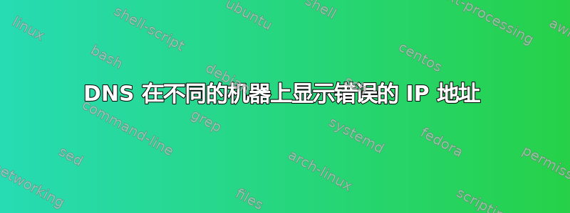 DNS 在不同的机器上显示错误的 IP 地址