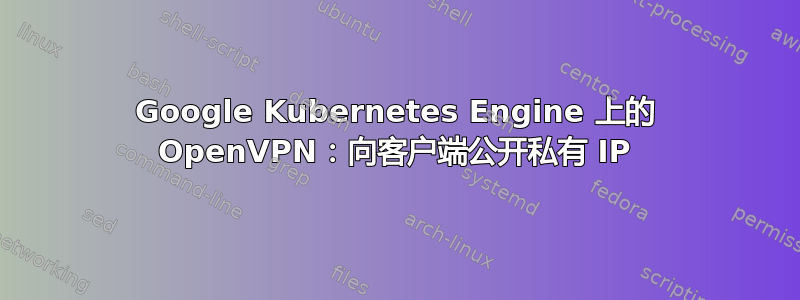 Google Kubernetes Engine 上的 OpenVPN：向客户端公开私有 IP