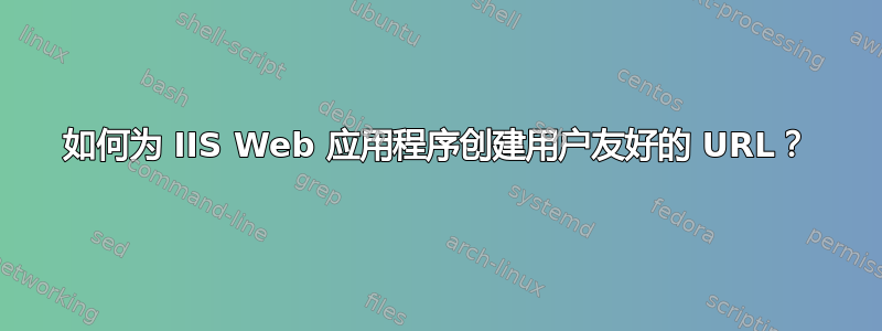 如何为 IIS Web 应用程序创建用户友好的 URL？