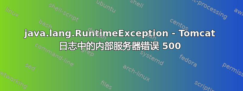 java.lang.RuntimeException - Tomcat 日志中的内部服务器错误 500