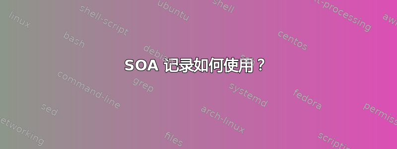 SOA 记录如何使用？