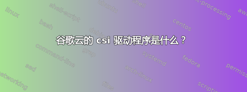 谷歌云的 csi 驱动程序是什么？