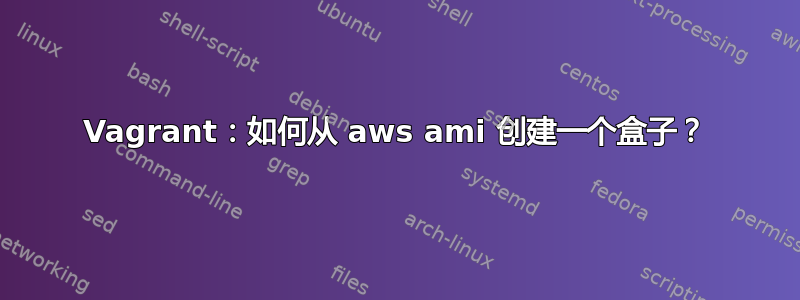 Vagrant：如何从 aws ami 创建一个盒子？