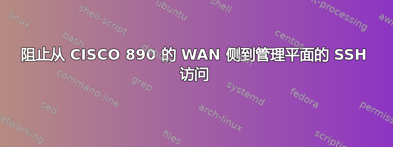阻止从 CISCO 890 的 WAN 侧到管理平面的 SSH 访问