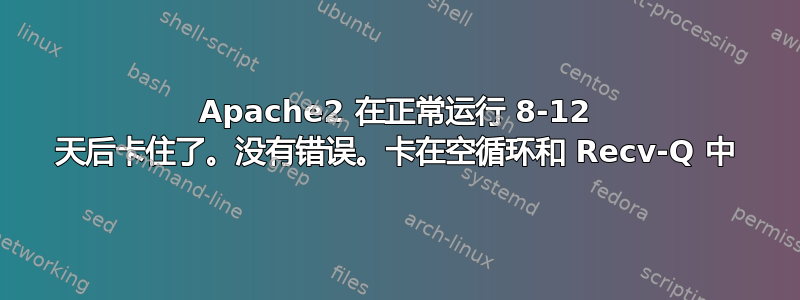 Apache2 在正常运行 8-12 天后卡住了。没有错误。卡在空循环和 Recv-Q 中