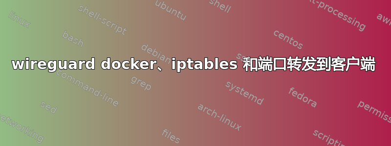 wireguard docker、iptables 和端口转发到客户端