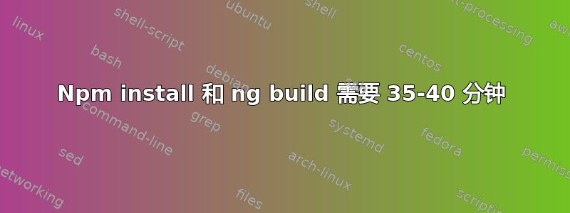 Npm install 和 ng build 需要 35-40 分钟