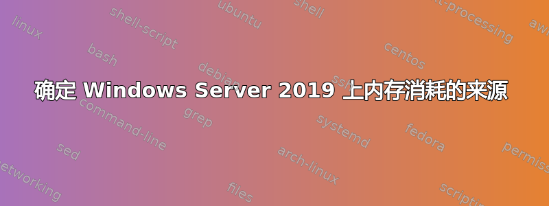 确定 Windows Server 2019 上内存消耗的来源