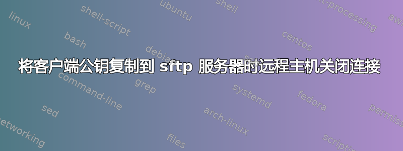 将客户端公钥复制到 sftp 服务器时远程主机关闭连接