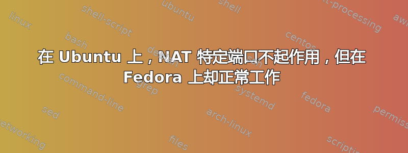 在 Ubuntu 上，NAT 特定端口不起作用，但在 Fedora 上却正常工作