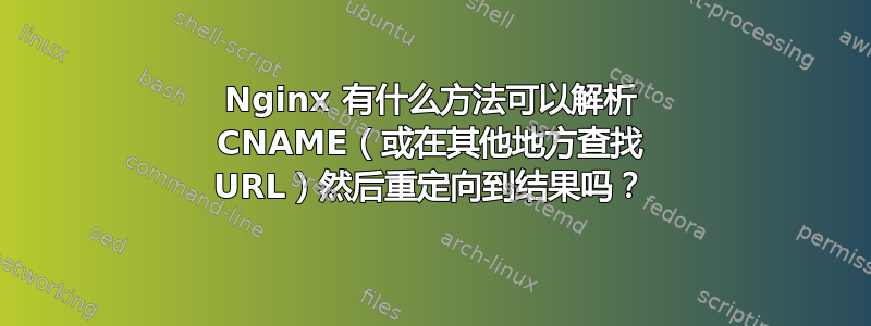 Nginx 有什么方法可以解析 CNAME（或在其他地方查找 URL）然后重定向到结果吗？