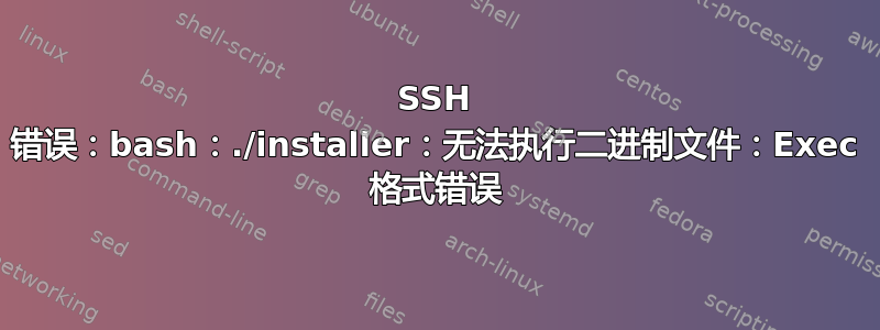 SSH 错误：bash：./installer：无法执行二进制文件：Exec 格式错误