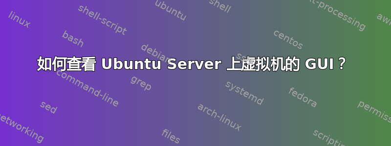 如何查看 Ubuntu Server 上虚拟机的 GUI？