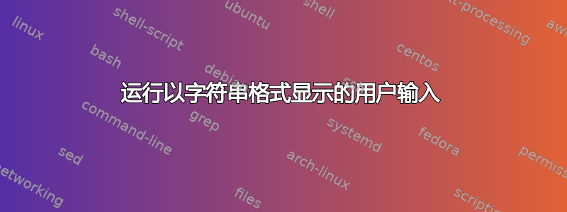 运行以字符串格式显示的用户输入