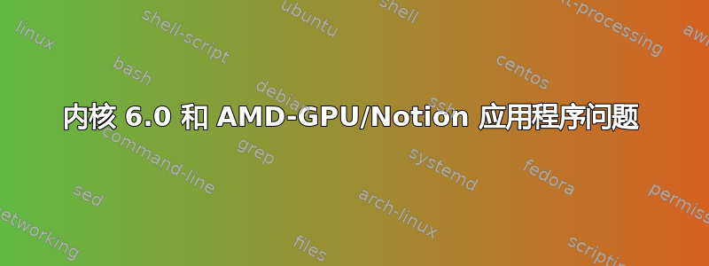 内核 6.0 和 AMD-GPU/Notion 应用程序问题