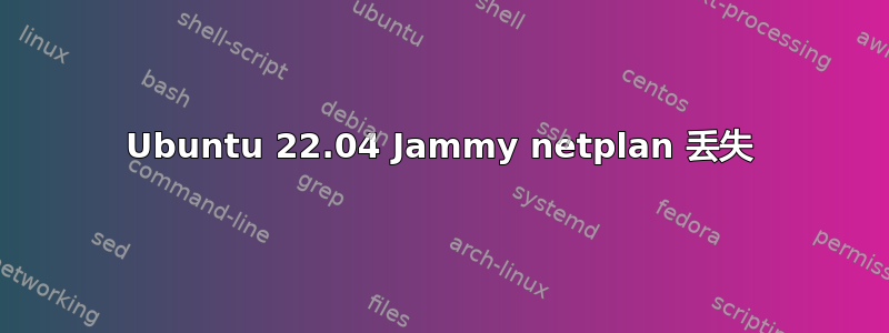 Ubuntu 22.04 Jammy netplan 丢失