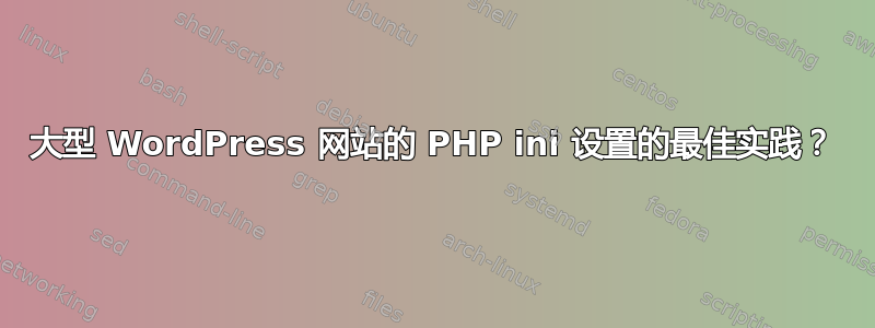 大型 WordPress 网站的 PHP ini 设置的最佳实践？