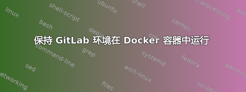 保持 GitLab 环境在 Docker 容器中运行