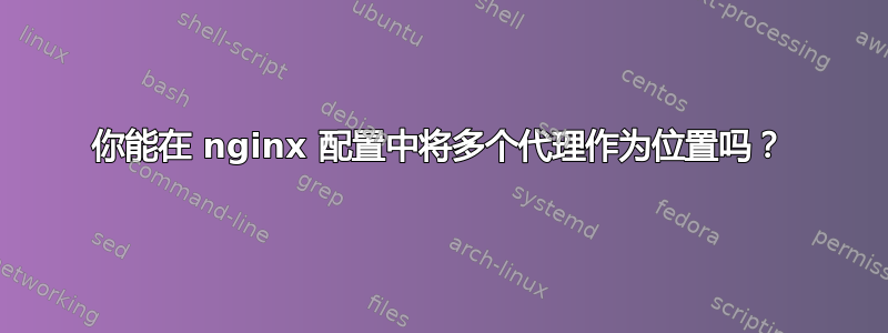 你能在 nginx 配置中将多个代理作为位置吗？