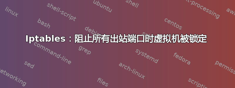 Iptables：阻止所有出站端口时虚拟机被锁定