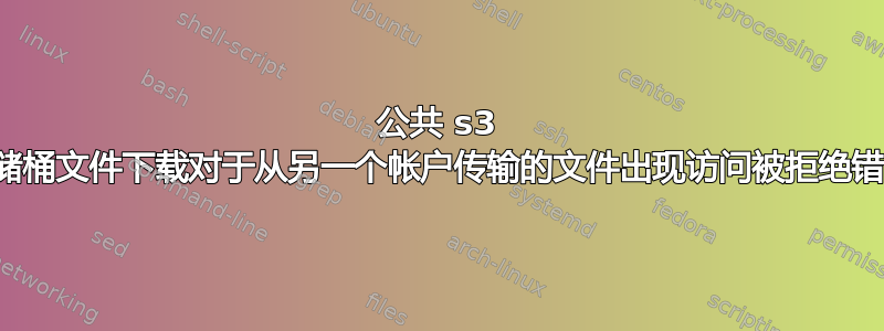 公共 s3 存储桶文件下载对于从另一个帐户传输的文件出现访问被拒绝错误