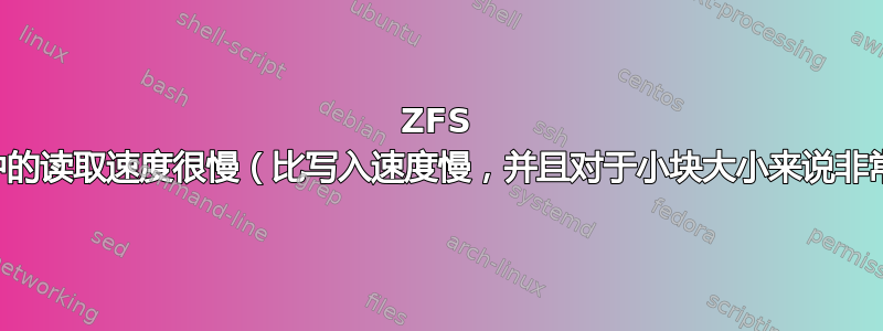 ZFS 镜像中的读取速度很慢（比写入速度慢，并且对于小块大小来说非常慢）