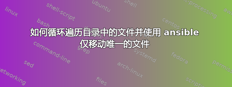 如何循环遍历目录中的文件并使用 ansible 仅移动唯一的文件