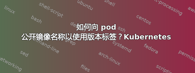 如何向 pod 公开镜像名称以使用版本标签？Kubernetes