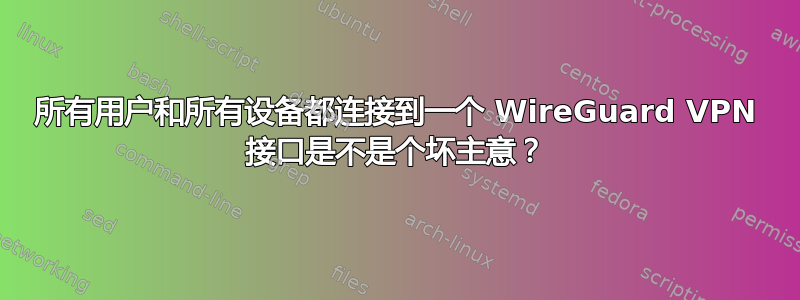 所有用户和所有设备都连接到一个 WireGuard VPN 接口是不是个坏主意？