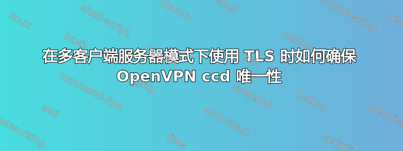 在多客户端服务器模式下使用 TLS 时如何确保 OpenVPN ccd 唯一性