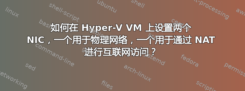 如何在 Hyper-V VM 上设置两个 NIC，一个用于物理网络，一个用于通过 NAT 进行互联网访问？