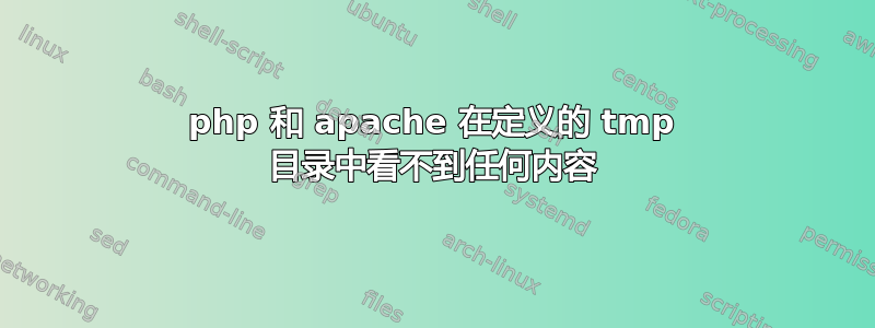 php 和 apache 在定义的 tmp 目录中看不到任何内容