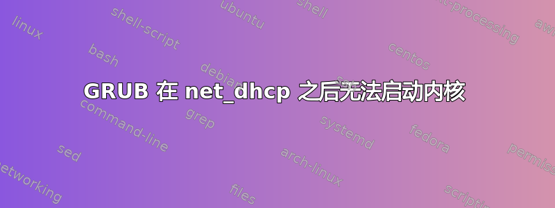 GRUB 在 net_dhcp 之后无法启动内核