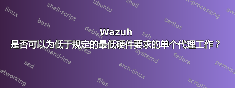 Wazuh 是否可以为低于规定的最低硬件要求的单个代理工作？