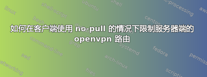 如何在客户端使用 no-pull 的情况下限制服务器端的 openvpn 路由