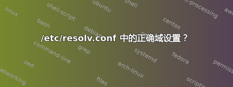 /etc/resolv.conf 中的正确域设置？