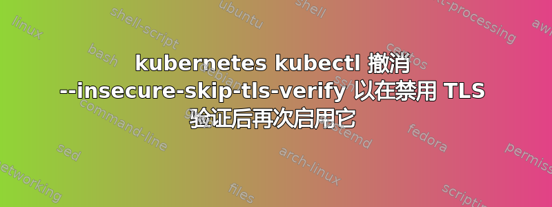 kubernetes kubectl 撤消 --insecure-skip-tls-verify 以在禁用 TLS 验证后再次启用它