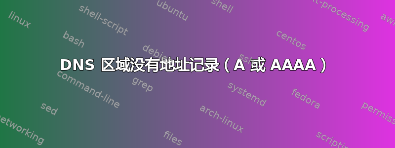 DNS 区域没有地址记录（A 或 AAAA）