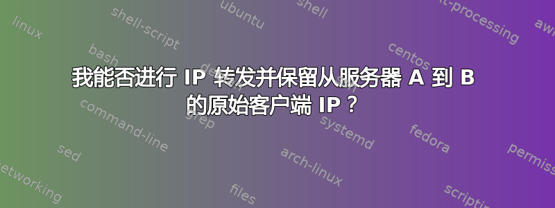 我能否进行 IP 转发并保留从服务器 A 到 B 的原始客户端 IP？