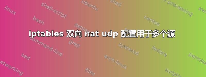 iptables 双向 nat udp 配置用于多个源