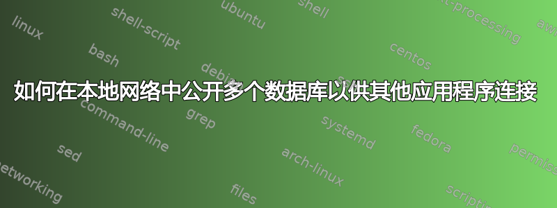 如何在本地网络中公开多个数据库以供其他应用程序连接