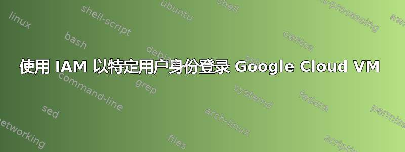 使用 IAM 以特定用户身份登录 Google Cloud VM