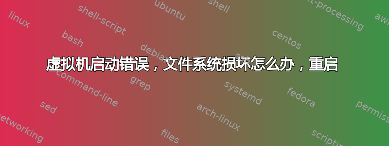 虚拟机启动错误，文件系统损坏怎么办，重启