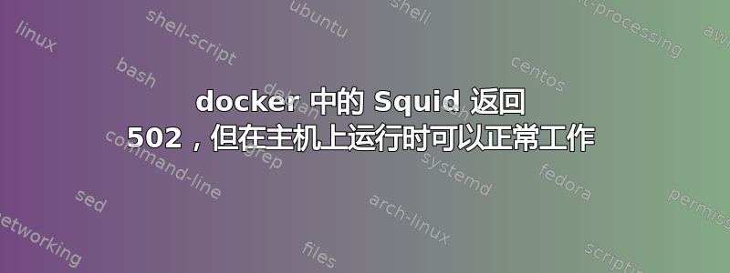 docker 中的 Squid 返回 502，但在主机上运行时可以正常工作