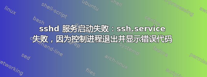 sshd 服务启动失败：ssh.service 失败，因为控制进程退出并显示错误代码