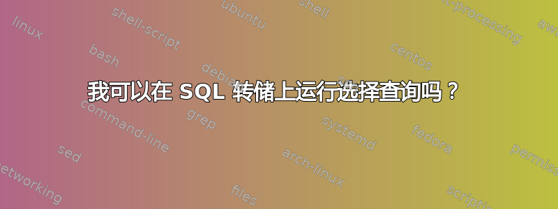 我可以在 SQL 转储上运行选择查询吗？