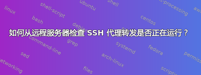 如何从远程服务器检查 SSH 代理转发是否正在运行？