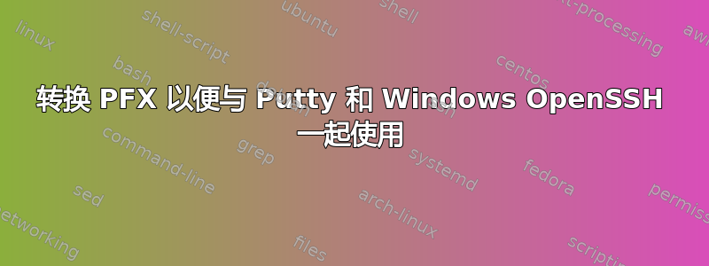 转换 PFX 以便与 Putty 和 Windows OpenSSH 一起使用