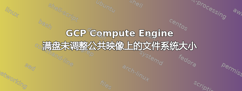 GCP Compute Engine 满盘未调整公共映像上的文件系统大小