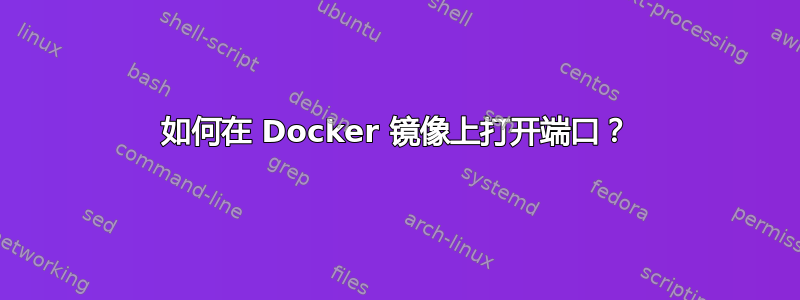 如何在 Docker 镜像上打开端口？